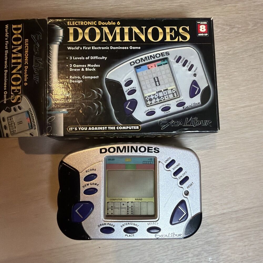 Double 6 Dominoes Excalibur Electronics 405 Electronic Handheld Game New